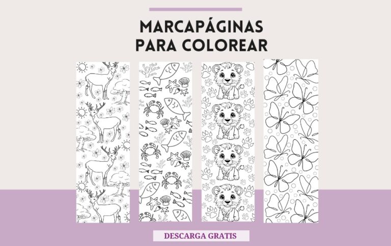 Marcapáginas para colorear: Listos para imprimir