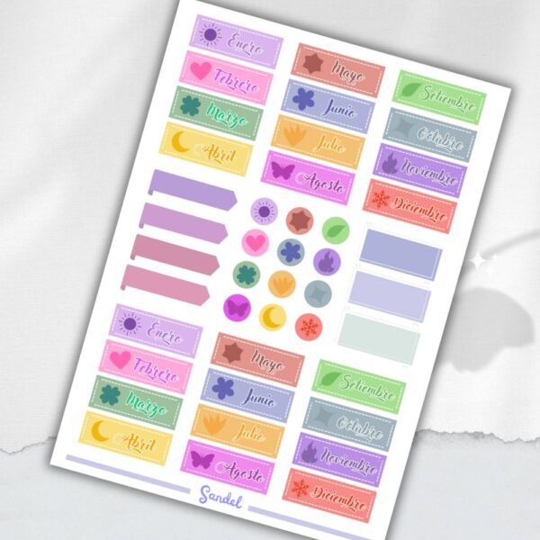 Stickers imprimibles – Meses del año